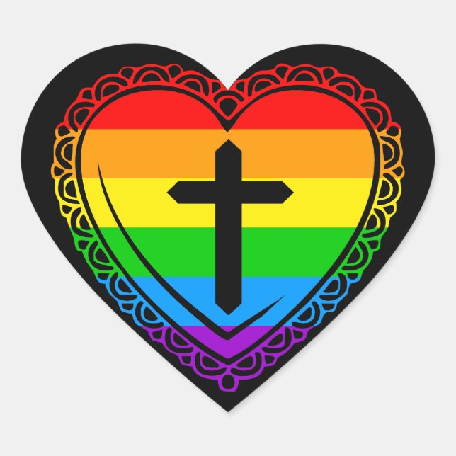 Gothic Heart & Cross Sticker (Front)