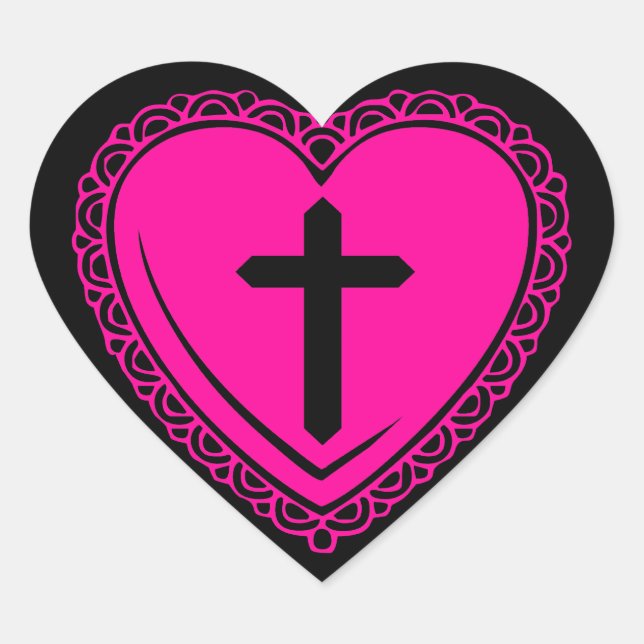 Gothic Heart & Cross Sticker (Front)