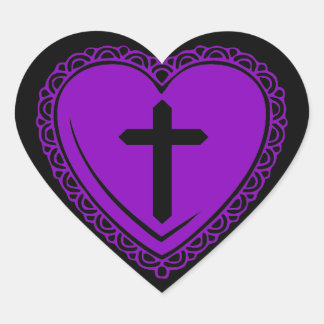 Gothic Heart & Cross Sticker