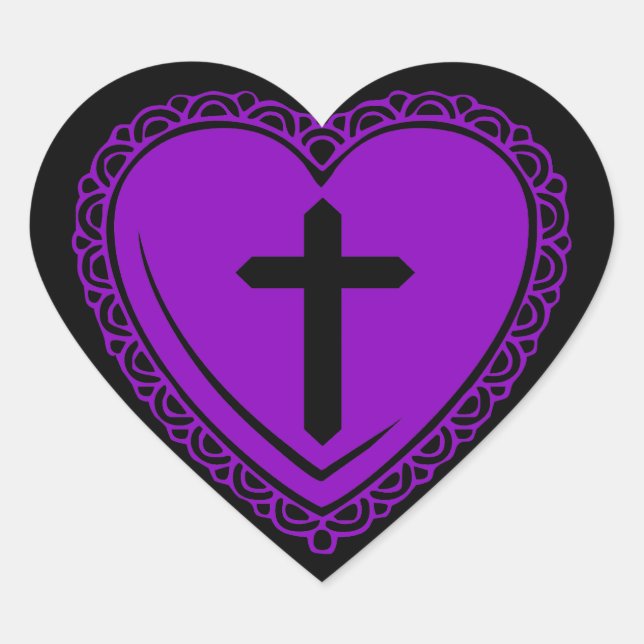 Gothic Heart & Cross Sticker (Front)