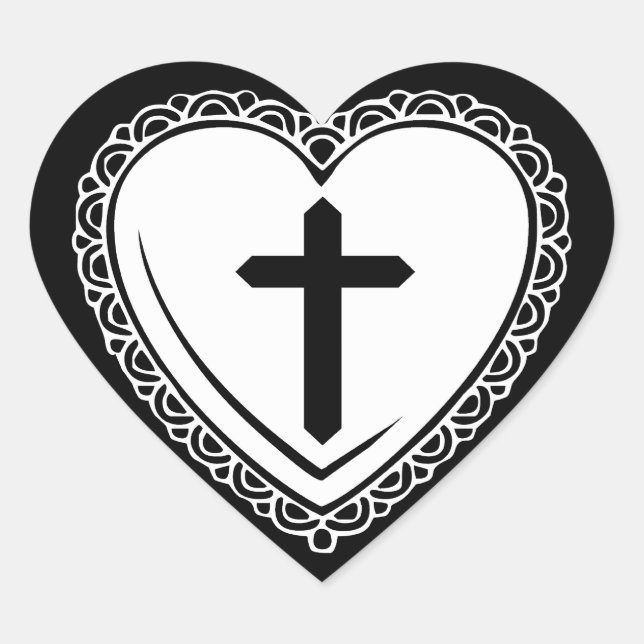 Gothic Heart & Cross Sticker (Front)