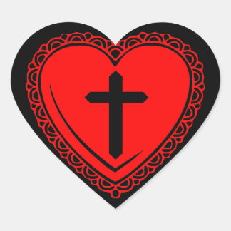 Gothic Heart & Cross Sticker