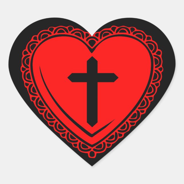 Gothic Heart & Cross Sticker (Front)