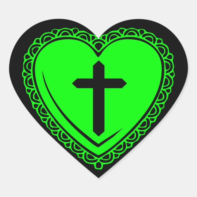Gothic Heart & Cross Sticker (Front)