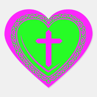 Gothic Heart & Cross Sticker