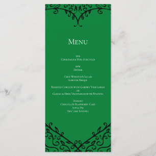 Gothic Heart-Flat Menu Green & Black