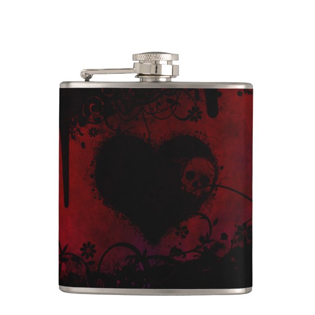 Gothic Heart Hip Flask (Front)