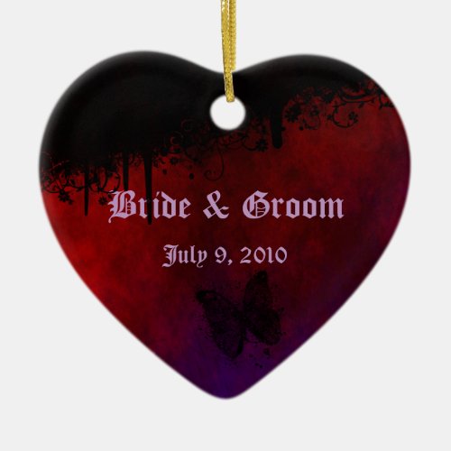 Gothic Heart Keepsake Wedding Ornament
