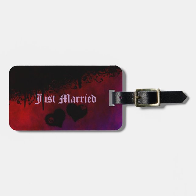 Gothic Heart Luggage Tag (Front Horizontal)