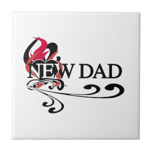 Gothic Heart New Dad T-shirts and Gifts Ceramic Tile