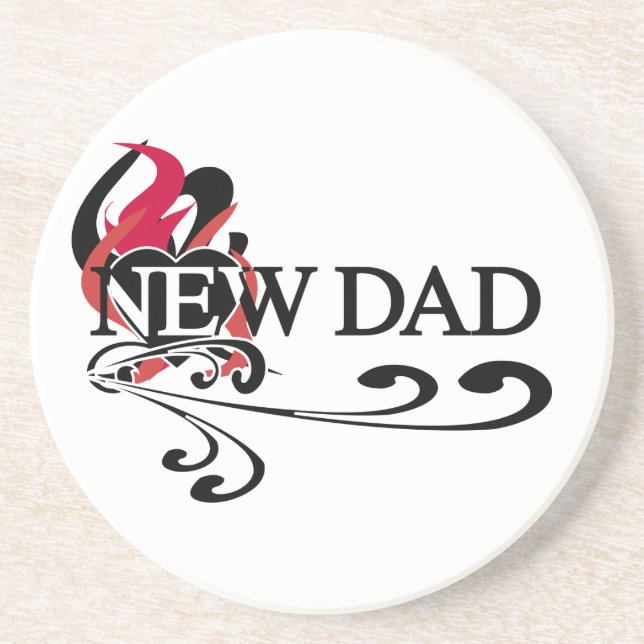 Gothic Heart New Dad T-shirts and Gifts Drink Coaster (Front)