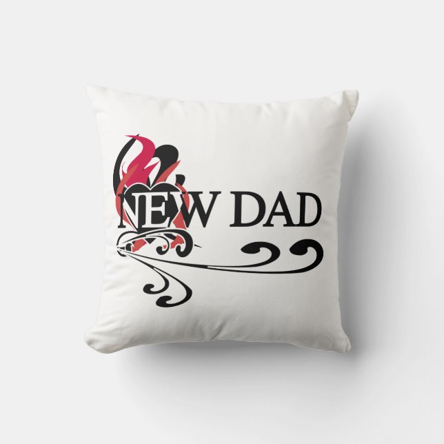 Gothic Heart New Dad T-shirts and Gifts Throw Pillow (Front)