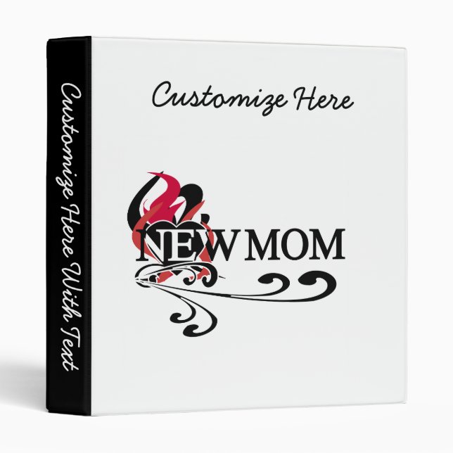 Gothic Heart New Mom T-shirts and Gifts 3 Ring Binder (Front/Spine)