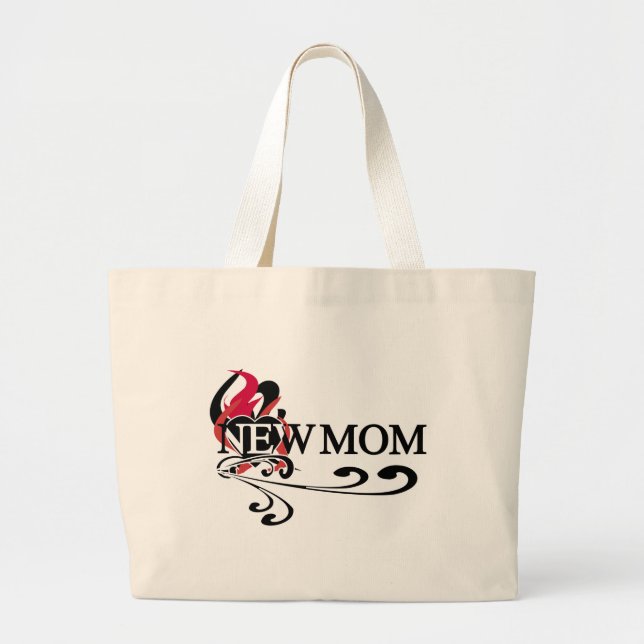 Gothic Heart New Mom Tshirts and Gifts Large Tote Bag (Front)