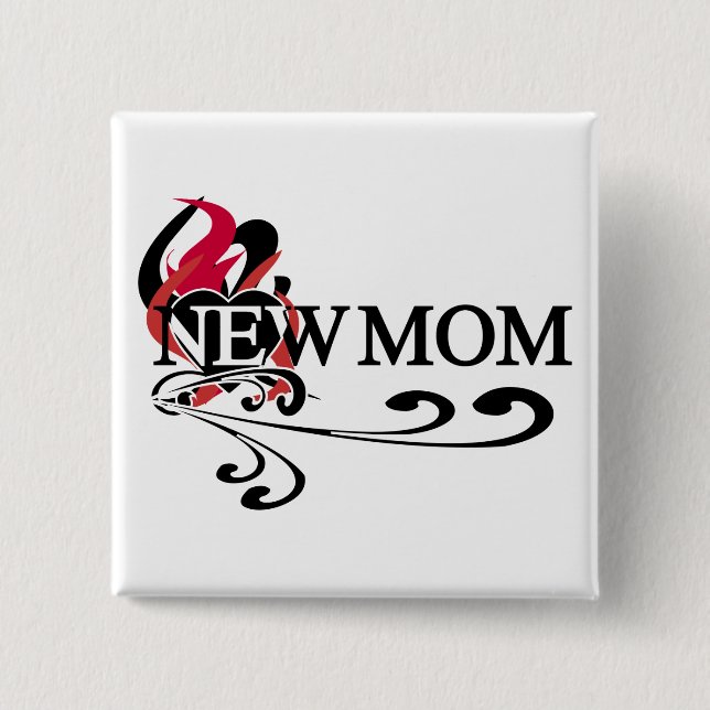 Gothic Heart New Mom Tshirts and Gifts Pinback Button (Front)