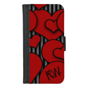 Gothic Heart Personalized iPhone Wallet Case 