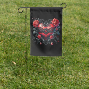 Gothic Heart Valentine Garden Flag