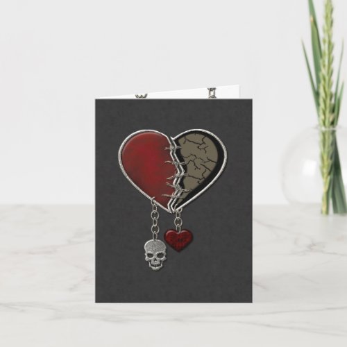 Gothic Heart with Skull Card