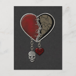 Gothic Heart with Skull Postcard