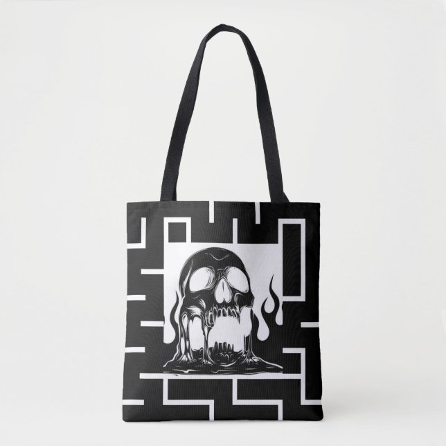 Gothic Hell Skull Maze Tote Bag (Front)