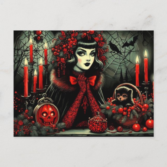 Gothic Holiday Greetings Postcard (Front)