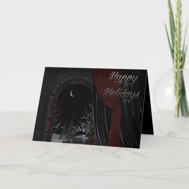 Gothic Holidays - Winter Landscape Doorway Holiday Card (Front)