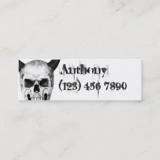 Gothic Horned Skull Skinny Profile Card