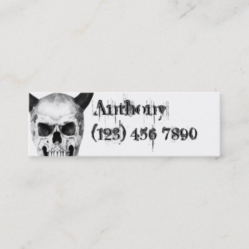 Gothic Horned Skull Skinny Profile Card