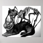 Gothic Horror Art - Cat Skeleton Poster at Zazzle