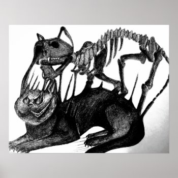 Gothic Horror Art - Cat Skeleton Poster by Melmo_666 at Zazzle