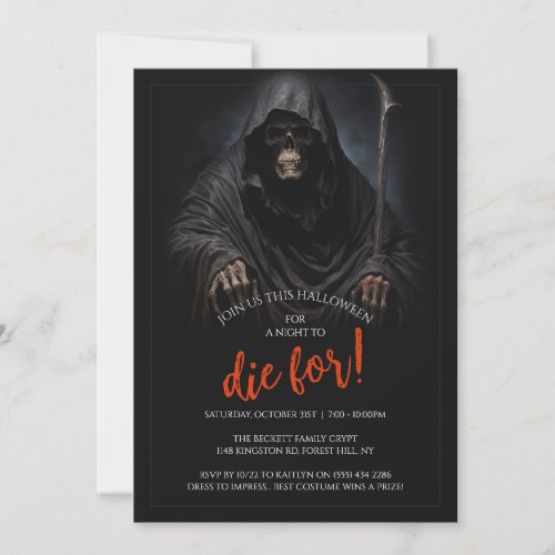 Gothic Horror Grim Reaper Throne Invitation