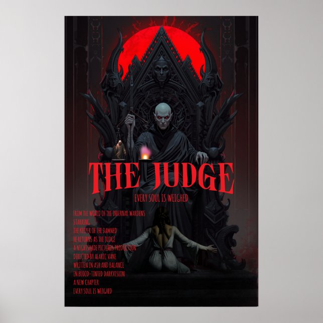 Gothic Horror Poster The Judge Dark Fantasy Wall  (Front)