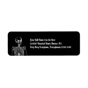 Gothic Horror Skeleton Label