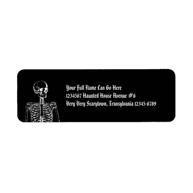 Gothic Horror Skeleton Label (Front)