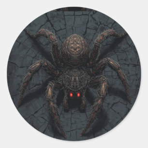 Gothic Horror Spider – Creepy Face Your Fears Classic Round Sticker