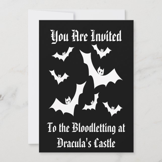 Gothic Horror Vampire Bats Invitation (Front)