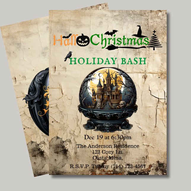 Gothic House Hallo-Christmas Holiday Bash Invitation (Creator Uploaded)
