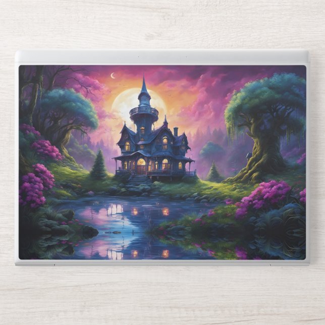 Gothic House in the valley, reflecting pond HP Laptop Skin (Front)
