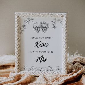 Gothic How Many Kisses Bridal Shower Game Poster