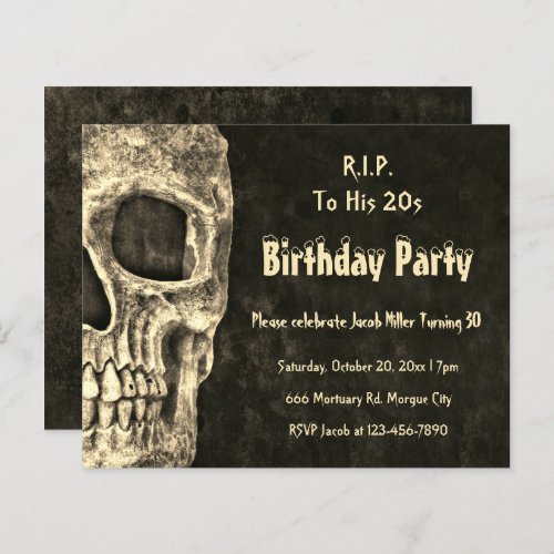 Gothic Human Skull Birthday RIP To His 20s Budget 