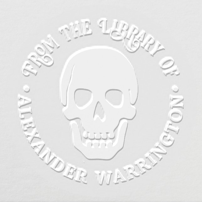 Gothic Human Skull “from the library of” Book Name Embosser (Design)