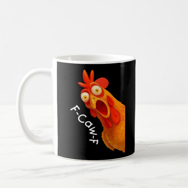 Gothic Humor Funny F-Caw-F Crow Coffee Mug (Left)