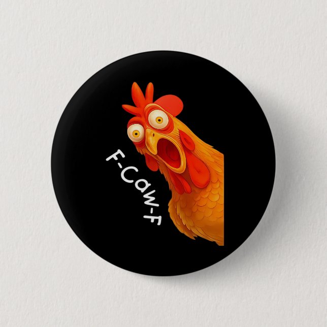 Gothic Humor Funny F Caw F Crow Design Button (Front)