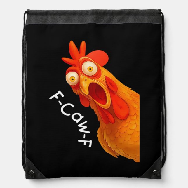 Gothic Humor Funny F Caw F Crow Design Drawstring Bag (Front)