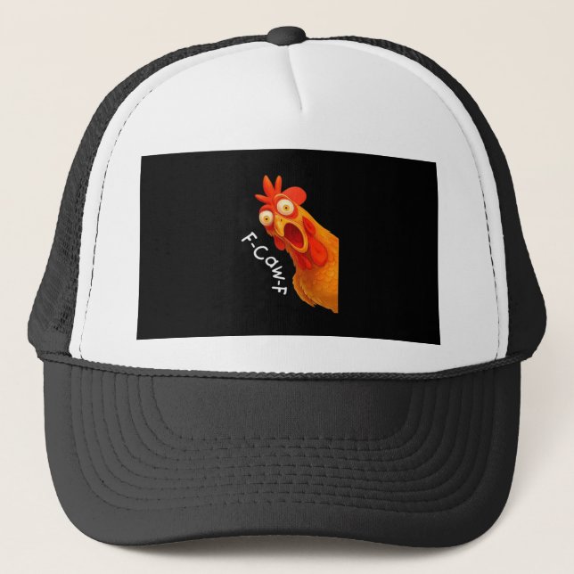 Gothic Humor Funny F-Caw-F Crow Trucker Hat (Front)