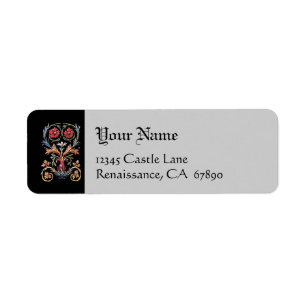 Gothic Illuminated Floral Art Return Address Label