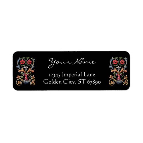 Gothic Illuminated Floral Custom Return Address Label