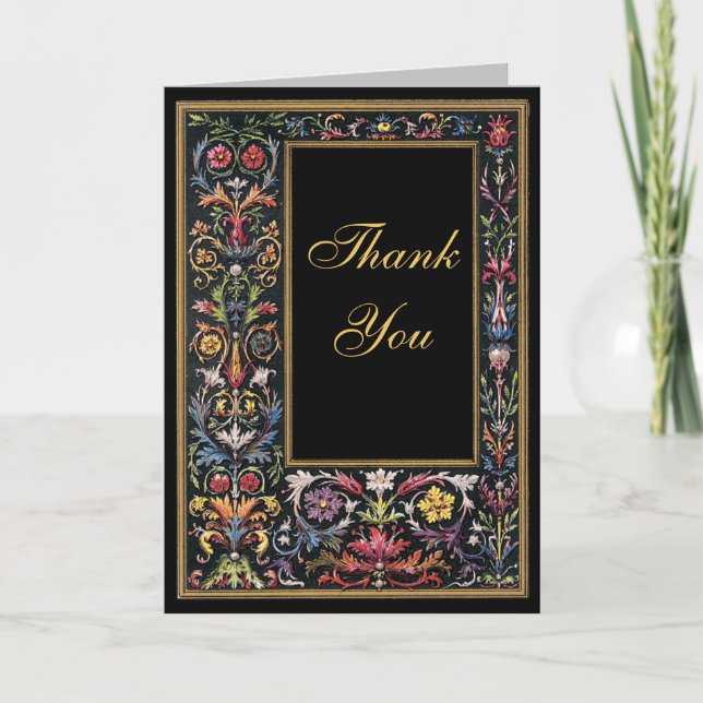 Gothic Illuminated Manuscript Thank You Card (Front)