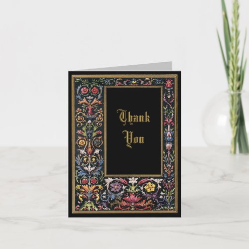 Gothic Illuminated Manuscript Thank You Card