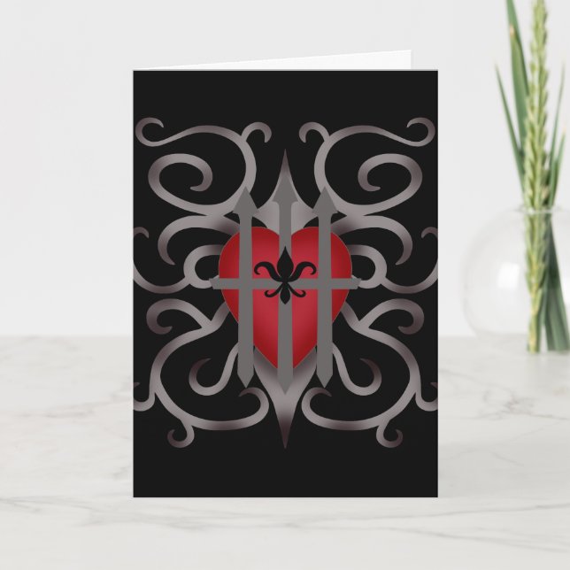 Gothic imprisoned heart romantic Valentine's day Holiday Card (Front)